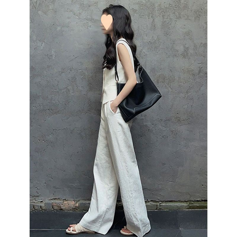 High Waist Wide Leg Pants Two-piece Suit Fashionable - Chic Angle